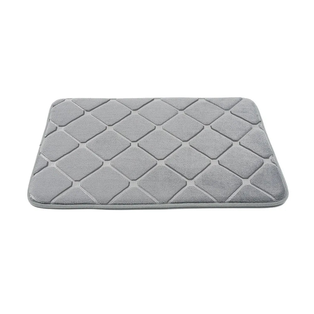 🛁 Cobblestone-Textured Bath Mat – Soft Bathroom Rug, Gray 40×60cm
