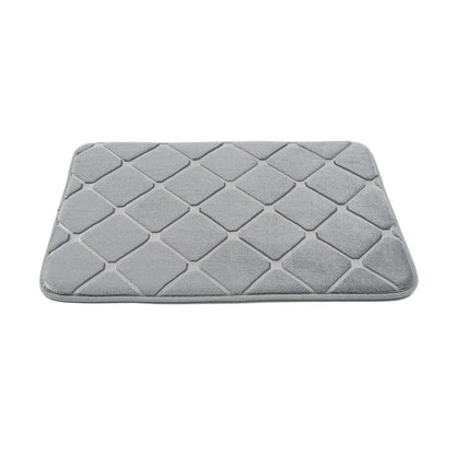 🛁 Cobblestone-Textured Bath Mat – Soft Bathroom Rug, Gray 40×60cm