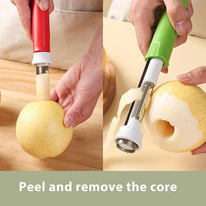 🍎🔪 2-in-1 Apple Corer & Peeler – Faster Fruit Prep with One Stainless Steel Tool