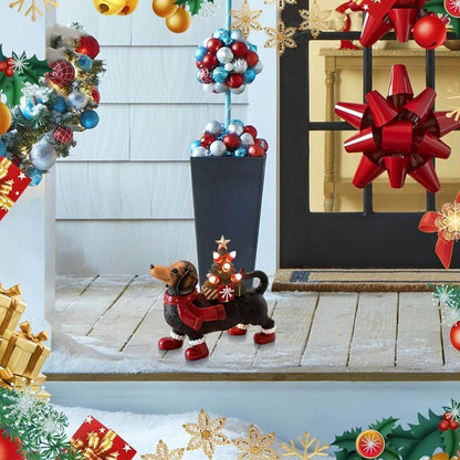 Christmas Dachshund Glow Figurine