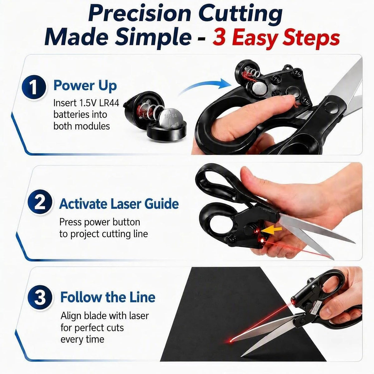 ✂️ Laser-Guided Fabric Scissors for Smooth, Precise Cutting