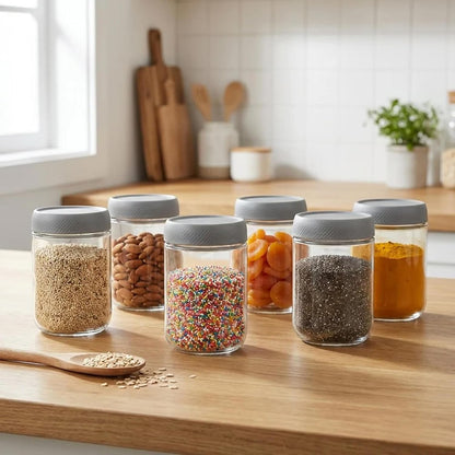Storage Glass Jar Set Of 6 350 ml