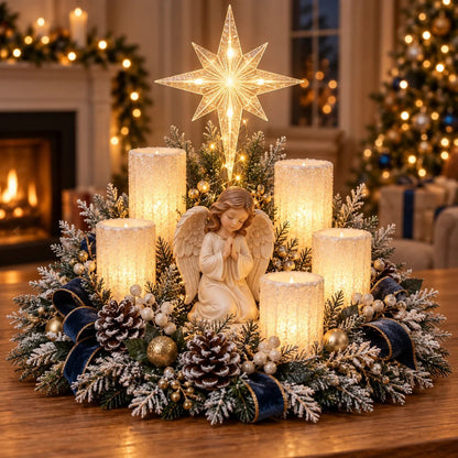 🎄 Glödande juldekoration med varmt, flamlöst ljus ✨🕯️