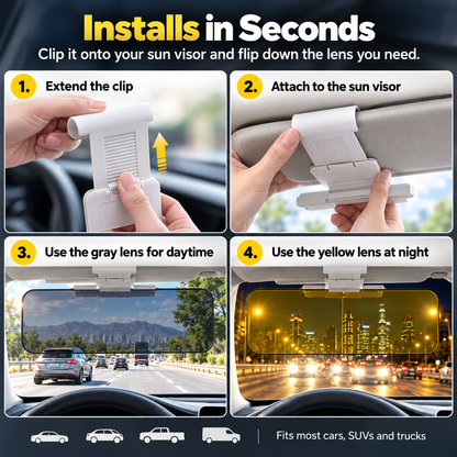 🚗Sun Visor for Car Universal Anti-Glare Polarized Visor Extender