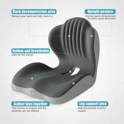 ❤️ Sit Better All Day – Contoured Memory Foam Seat & Lumbar Support Set for Pressure Relief
