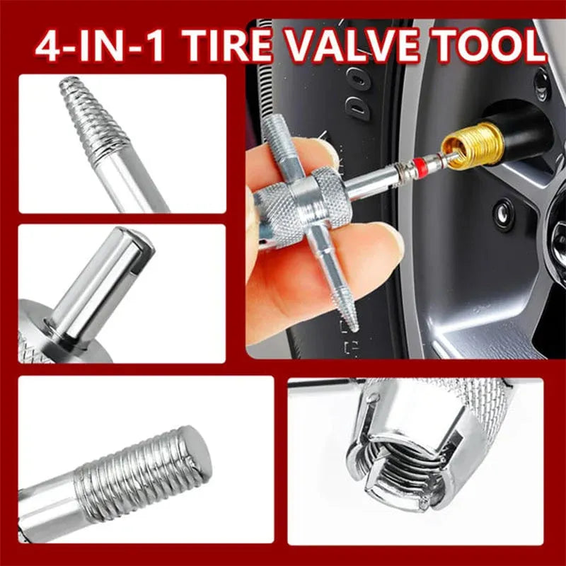 🛠️ 13-Piece Tire Valve Replacement Kit – Quick-Change Automotive Repair Tools