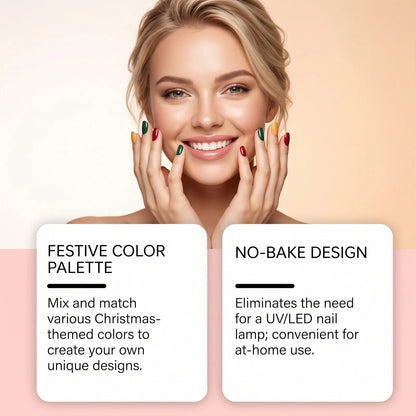 🎄Christmas‑themed Nail Polish Pen Set✨Smooth Easy‑to‑apply No‑bake DIY Multi‑color Nail Art Kit Convenient Drawing Nail Pens