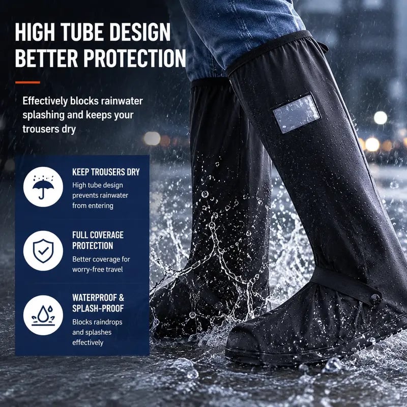 Waterproof Rain Shoe Covers 🥾 – Non-Slip Protection for Wet Weather