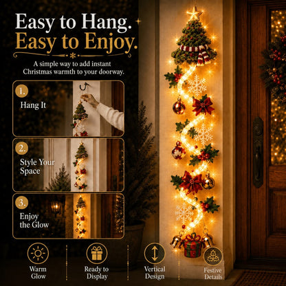 🔥 Limited-Time 50% OFF – 🎅MerryCascade™ Glowing Christmas Door Hanger