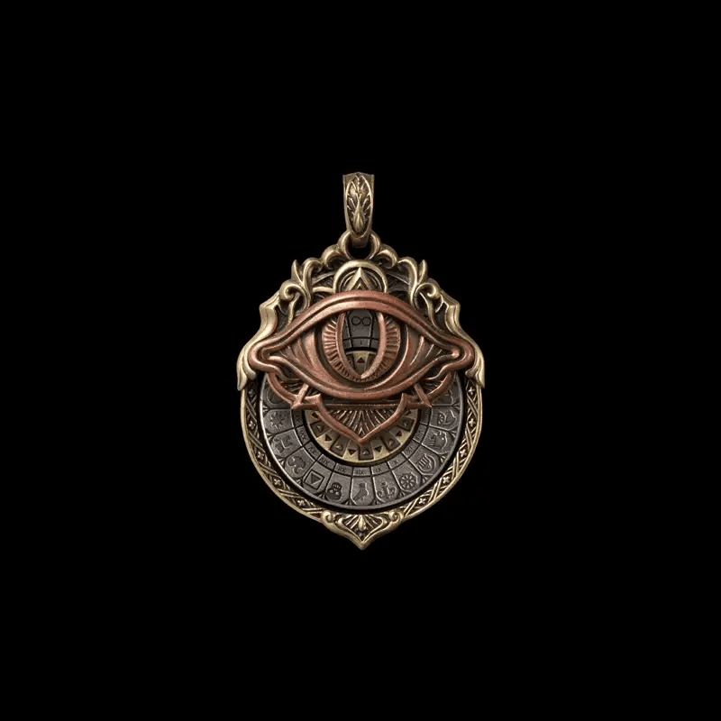 Eye of Time Kinetic Pendant ⚙️ – Steampunk Astrolabe Necklace with 60cm Chain