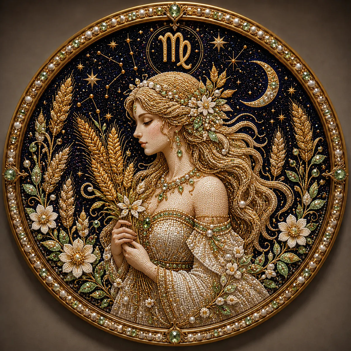 🔥49% OFF – ✨ Premium 3D Pearl 12 Zodiac Signs Art Kit | Luxury Flocked Canvas with Scratch-Resistant Non-Fading Pearl Beads DIY Handmade Astrology Decor ♈🌙💎