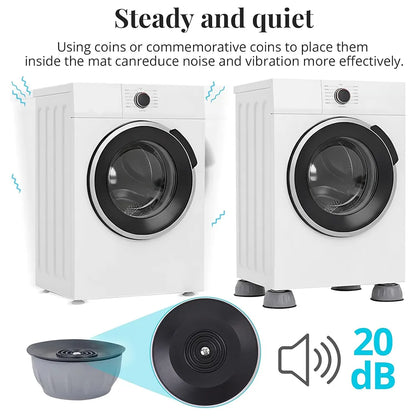 🧺 QuietGrip Washer Support Pads – 4-Piece Non-Slip Floor Protection Set