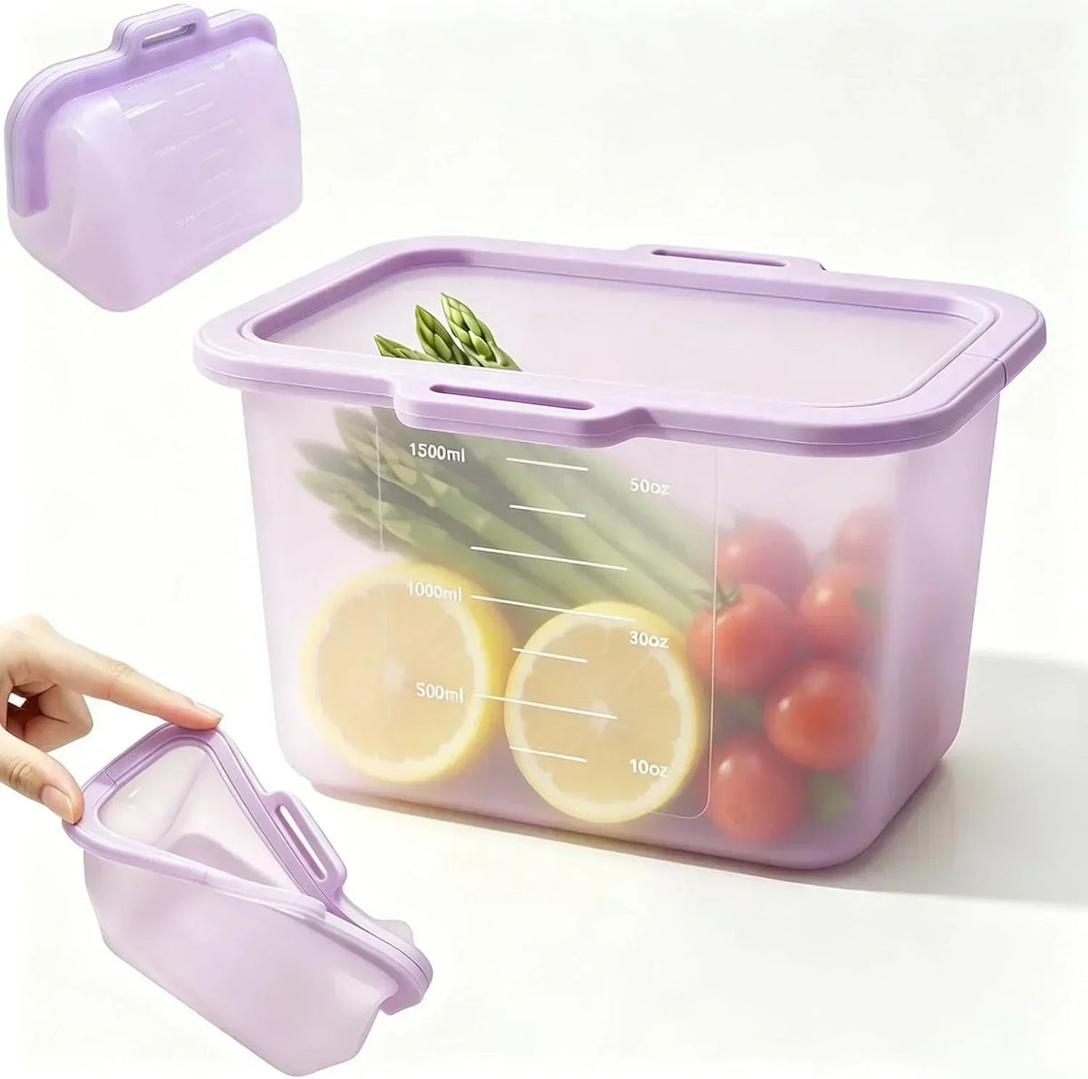 ✨💥🥬Reusable Silicone Food Storage Bags, Magnetic Seal, 50oz