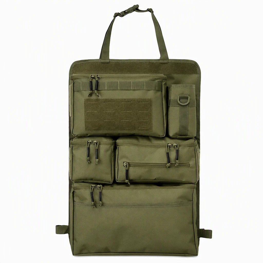 Tactical Car Backseat Organizer 🚙 – Heavy-Duty Nylon Storagev