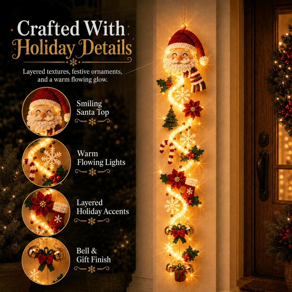 🔥 Limited-Time 50% OFF – 🎅MerryCascade™ Glowing Christmas Door Hanger