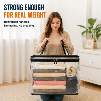 🎁Large Clear Storage Bag 🧺 – Spacious Organizer for Blankets, Clothes & More