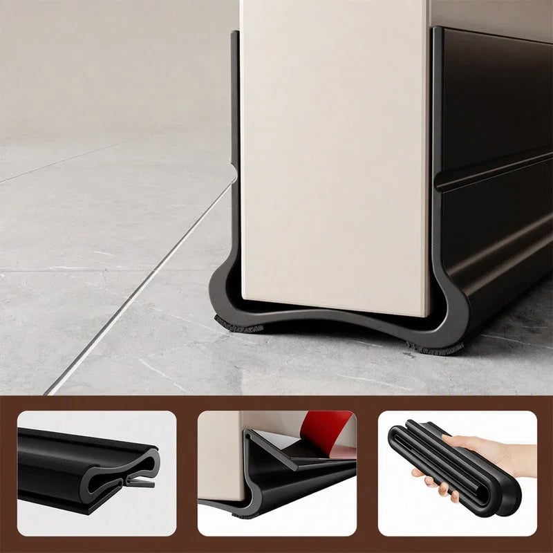 🚪 Triple-Seal Door Draft Stopper – Self-Adhesive Noise & Bug Barrier