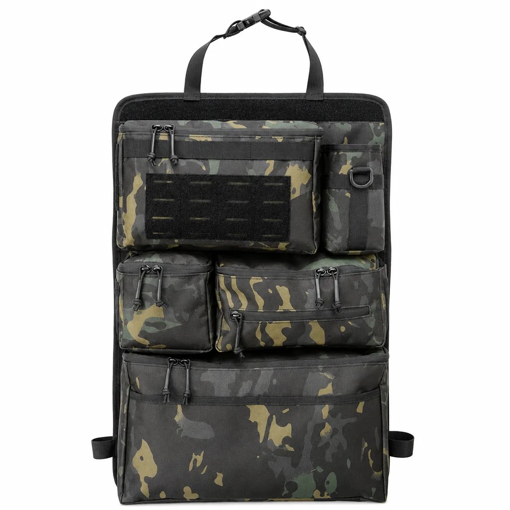 Tactical Car Backseat Organizer 🚙 – Heavy-Duty Nylon Storagev