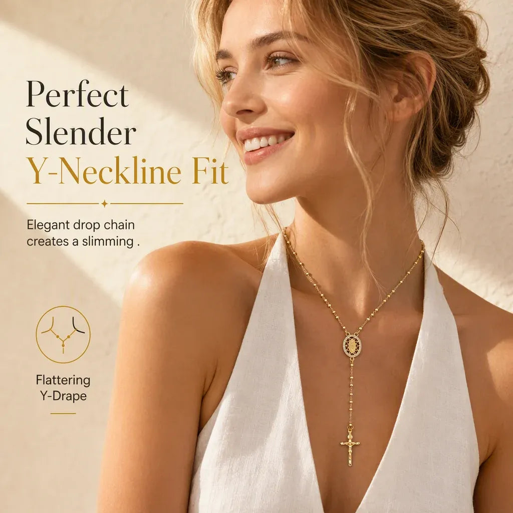 ✝️ LIMITED‑TIME 50% OFF! ✨ Retro Gold Tone Virgin Mary Crucifix Necklace – Vintage, Elegant, Daily‑wear 💛