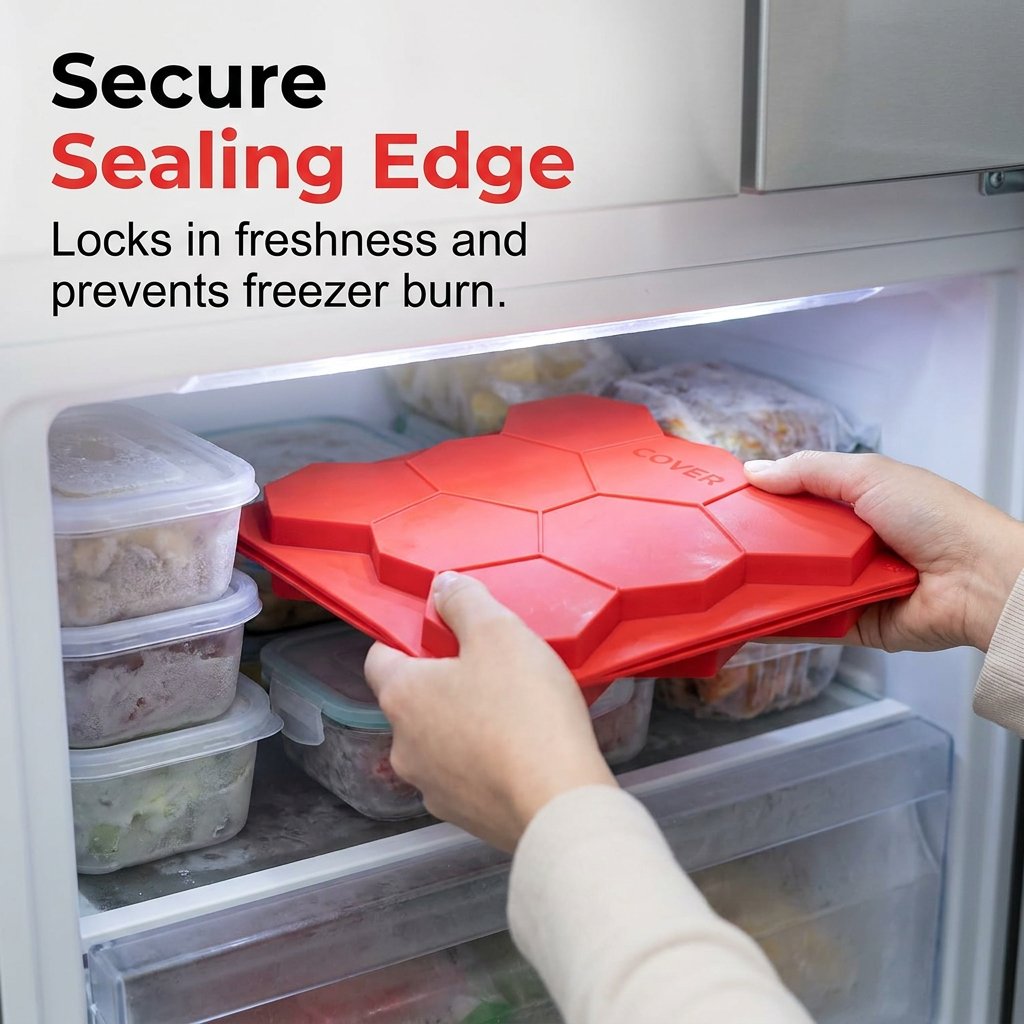 8-Cavity Burger Prep Tray 🍔 – Silicone Patty Maker for Shaping, Storing & Freezing