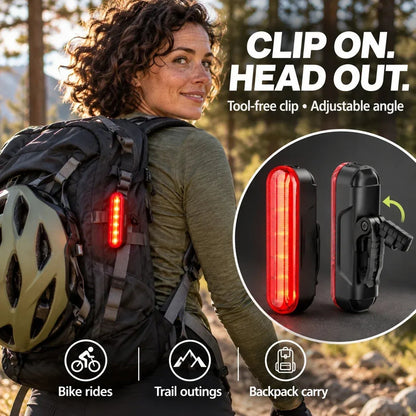 🚨 LED Bike Taillight – Brake Flash, Laser Zone & 22h Battery