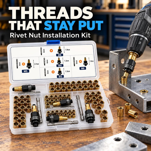M3–M8 Rivet Nut Installation Kit 🔩 – Threaded Insert Tools & Refills