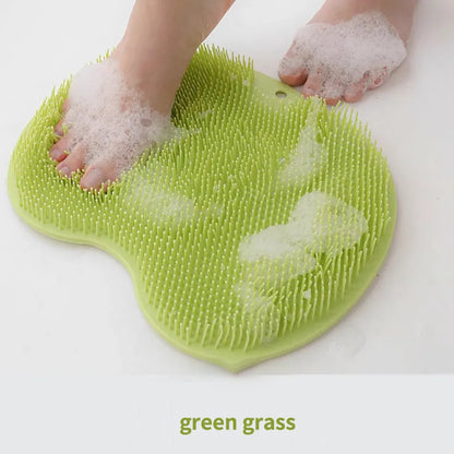 Silicone Shower Foot Scrubber Mat with Suction Grip for Exfoliating and Refreshing Feet – Blue 🧼💙