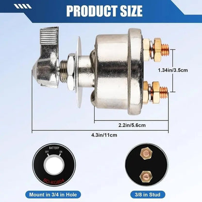 Heavy-Duty Battery Disconnect Switch 🔋 – 12–24V, 300A Continuousv