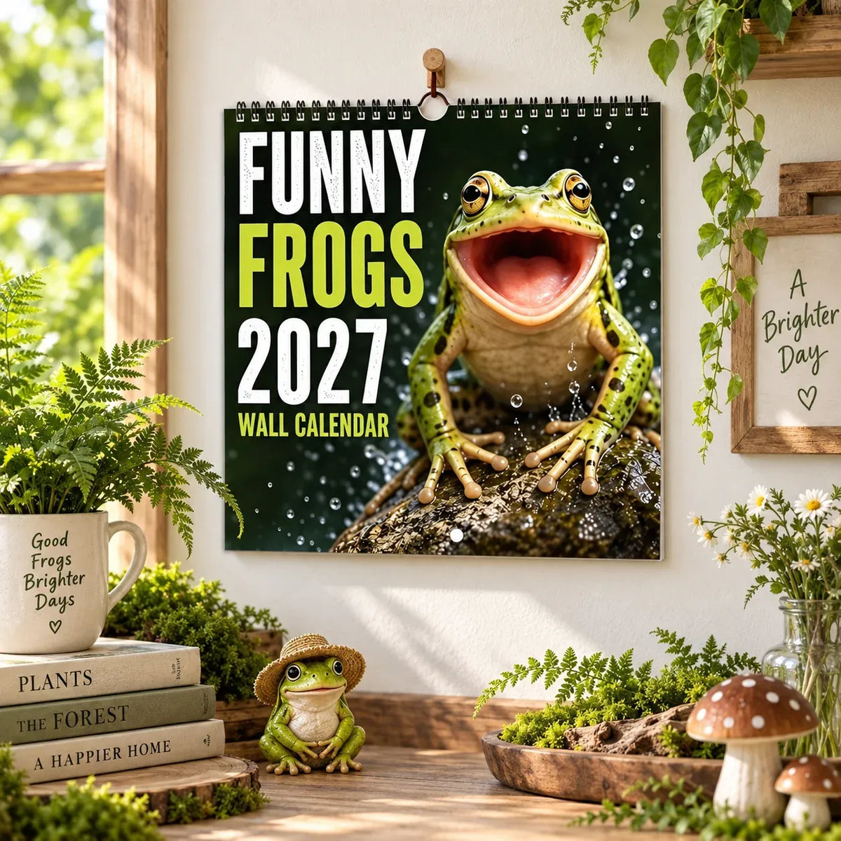 🐸Funny Frogs 2027 Wall Calendar – Cute Humorous Frog Calendar, Quirky Amphibian Gift, Nature & Wildlife Decor