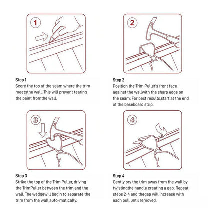 💯🛠️ Heavy Duty Trim Puller Tool, Baseboard & Molding Removal Pry Bar