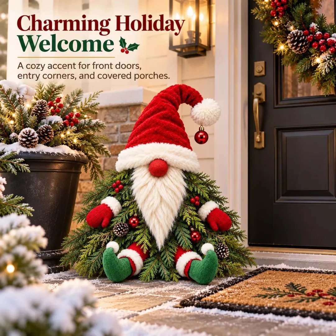 💯🎅 Sitting Christmas Evergreen Gnome | Woodland Holiday Decor