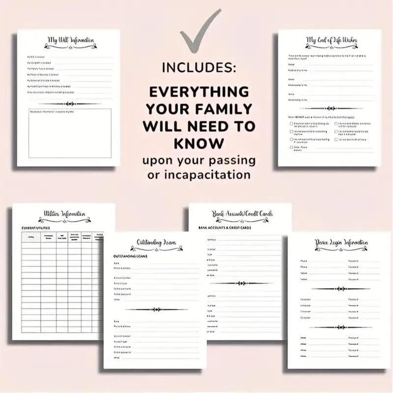 🕊️ Peace of Mind End-of-Life Planner for Final Wishes, Important Details, and Family Guidance