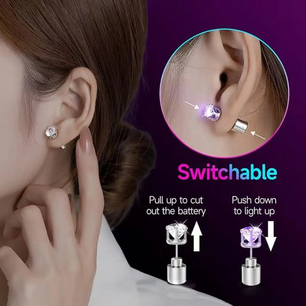 ✨ Glow Bright with LED Stud Earrings in Crisp White 🤍