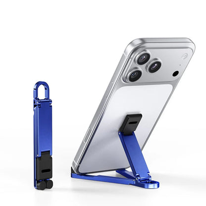 📱 Pocket-Size Aluminum Phone Stand Keychain – Foldable Desktop Holder, Orange, 1 Pack 🔑