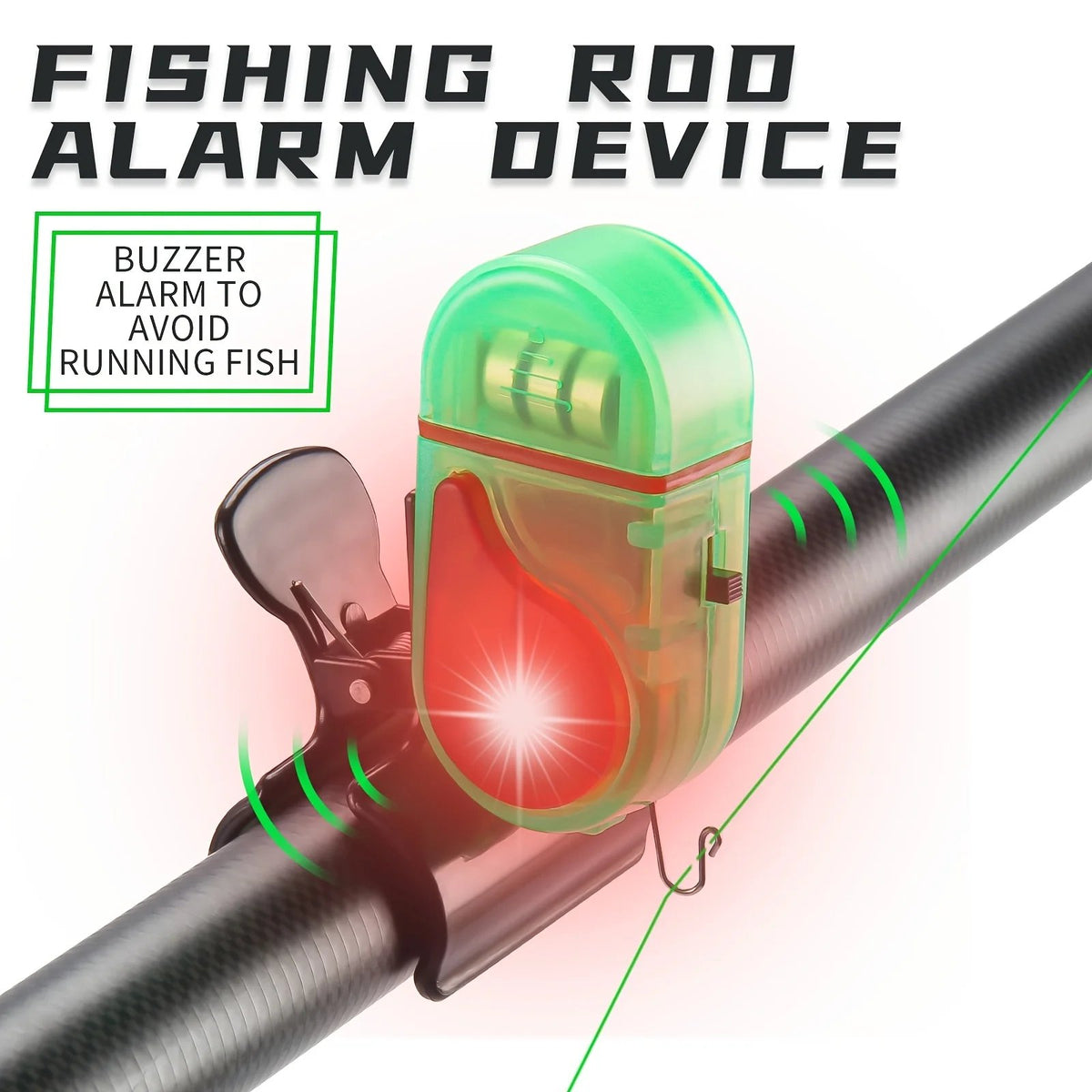 🎣 2-Pack Fishing Bite Alarms – Single-Light Fishing Alert Set