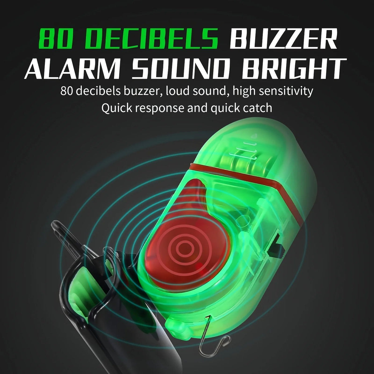 🎣 2-Pack Fishing Bite Alarms – Single-Light Fishing Alert Set