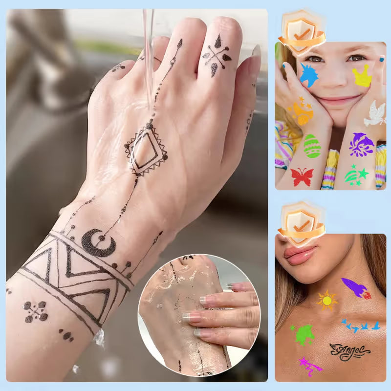 🎨✨ Vibrant 10-Piece Temporary Tattoo Pens for Creative Skin Art & Custom Designs 🌈