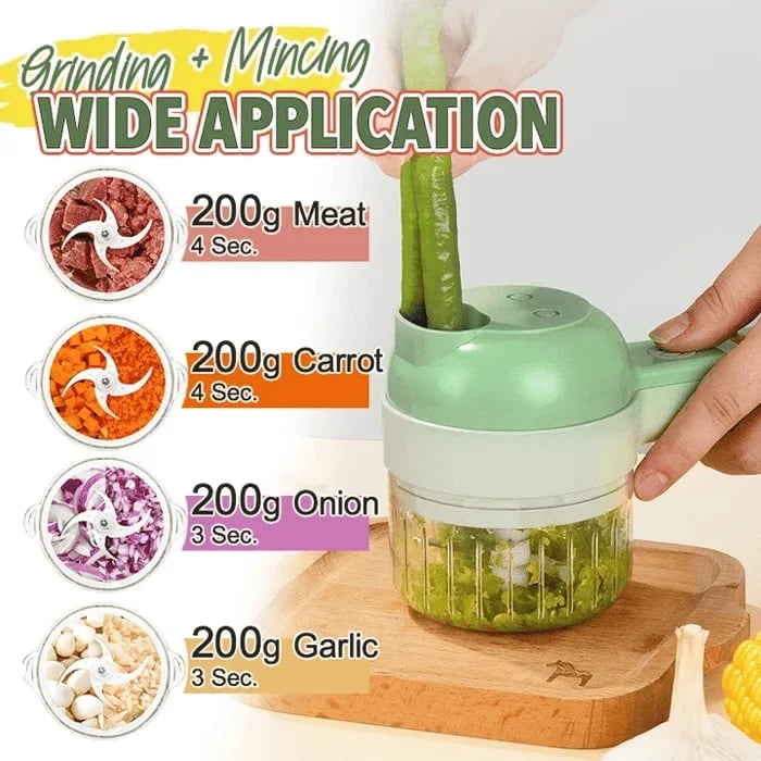 🥕⚡ 5-in-1 Cordless Vegetable Cutter – Slice, Chop & Prep Faster