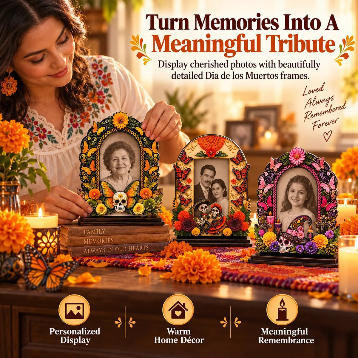 Día de Muertos Memorial Photo Frames – 6 Wooden Designs
