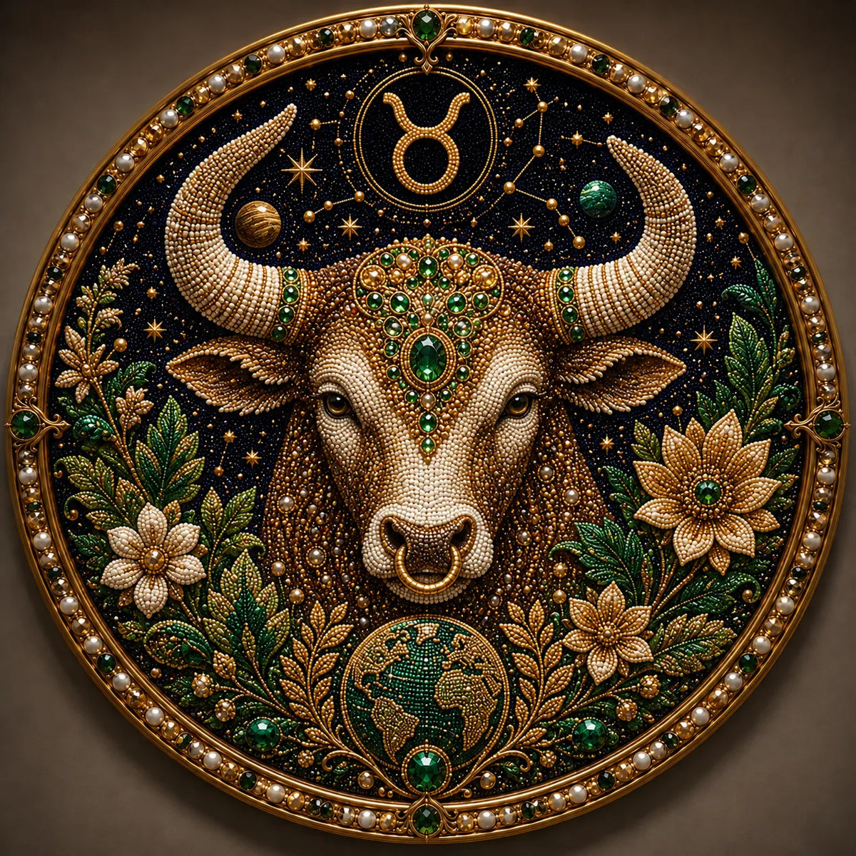 🔥49% OFF – ✨ Premium 3D Pearl 12 Zodiac Signs Art Kit | Luxury Flocked Canvas with Scratch-Resistant Non-Fading Pearl Beads DIY Handmade Astrology Decor ♈🌙💎