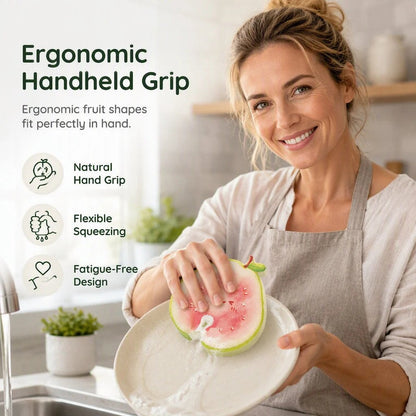 🍓 Cute Fruit-Shaped Dish Scrubber – Fun Kitchen Cleaning Sponge