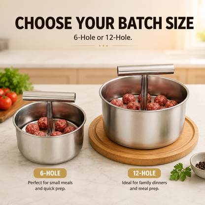 🍲 Easy-Press Meatball Maker – Stainless Steel 6/12-Hole Kitchen Tool
