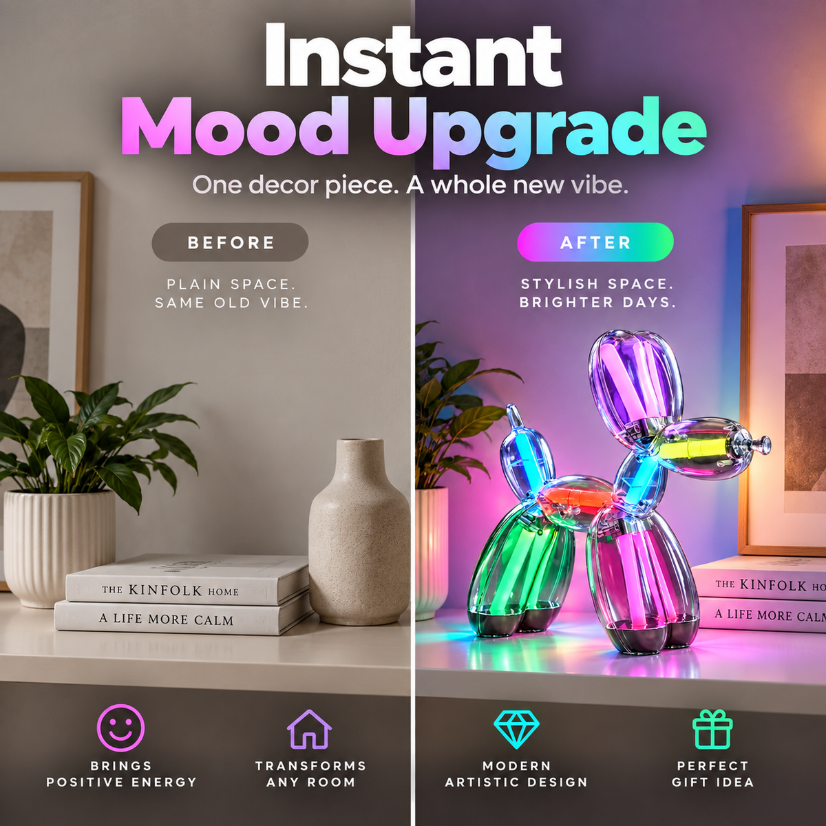 Rechargeable RGB Balloon Dog Lamp
