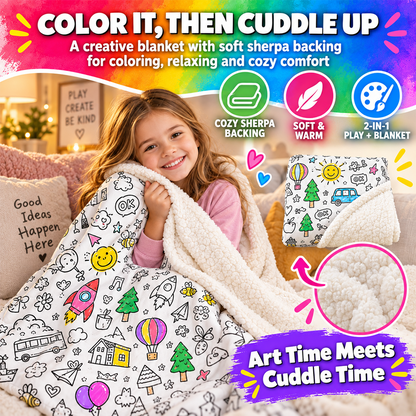 🖍️ Create Your Own Cozy Coloring Blanket with 12 Vibrant Fabric Markers