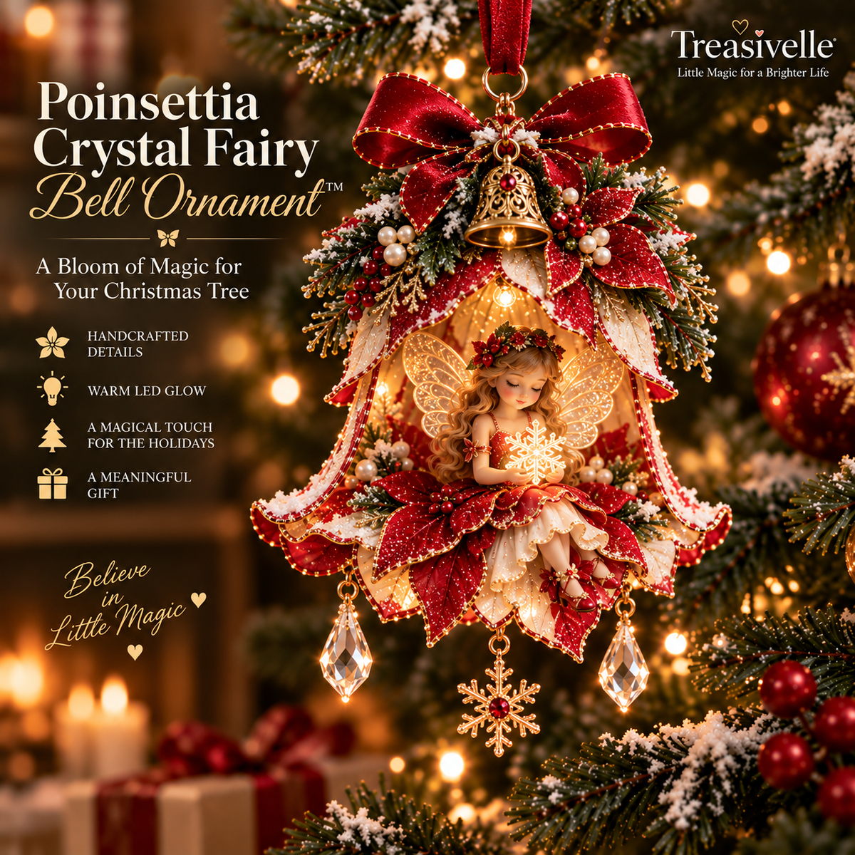 🧚‍♀️Christmas Fairy Bell Ornament ✨ – Delicate Woodland-Inspired Tree Decor