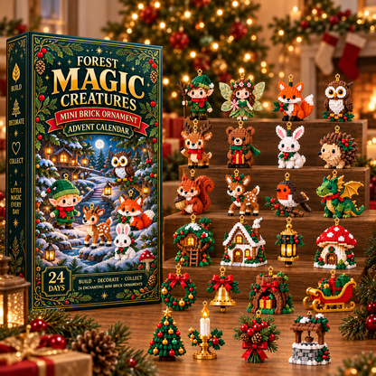 🎄 24-Day Woodland Wonders Advent Calendar ⏳ Build 24 Enchanting Fantasy Creature Ornaments for Your Christmas Tree, Mantel, Wreath and Holiday Decor 🧝‍♀️✨