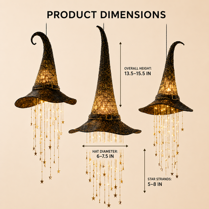 Lighted Witch Hat Hanging Chime