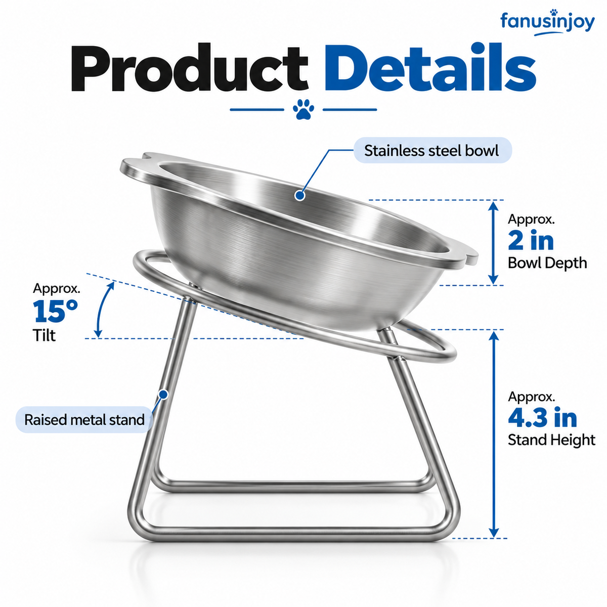 15° Tilted Orthopaedic Feeding Bowl🥣🐾