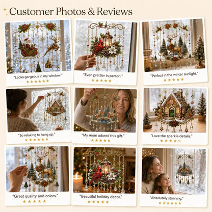 Handmade Christmas stained window decorations
