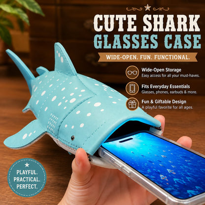 🔥Last Day 49% OFF - 🦈🌊Cute Shark Glasses Case | Shark-Shaped Storage Pouch For Everyday Essentials🌊